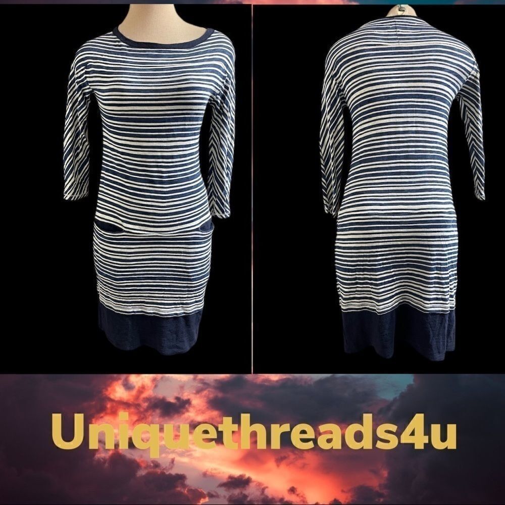 Rag & Bone Knit Blue Nautical Stripe Knit Dress